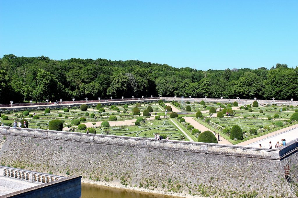 Jardin de Diane de Poitiers au château de Chenonceau. 