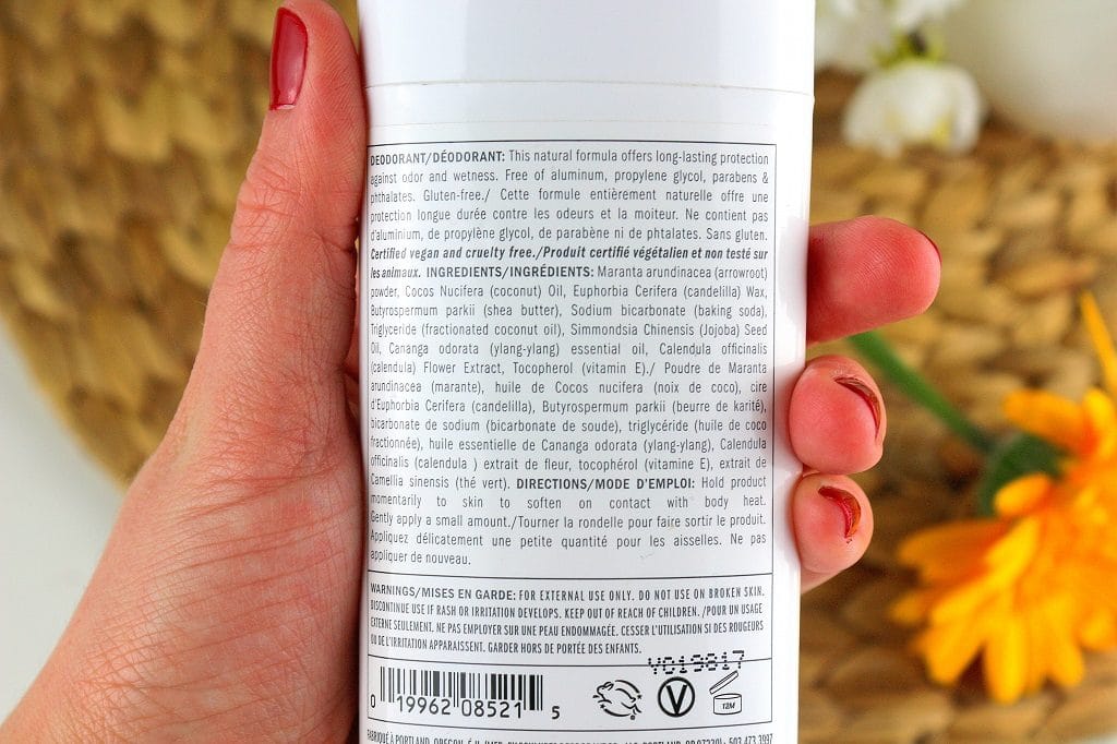 composition déodorant schmidt's bio et naturel. Sans sels d'aluminium. 