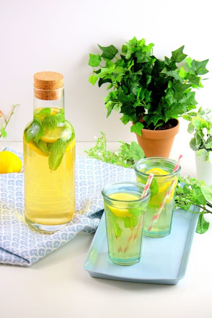 thé glacé citron menthe healthy. Une boisson saine et naturelle. 
