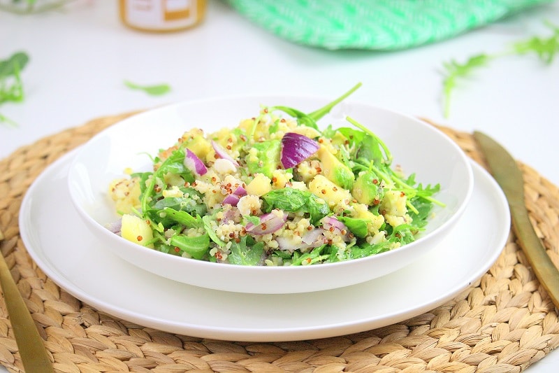 Recette de salade végétarienne sucré salé. Healthy et facile à faire. 