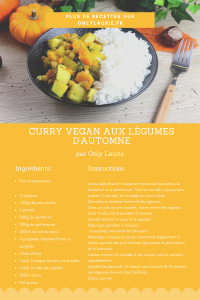 Fiche recette pour faire un curry aux légumes d'automne. 