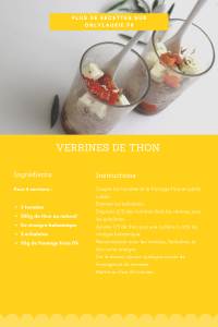 Fiche recette de verrines de thon et tomates. Healthy et rapide à faire. 