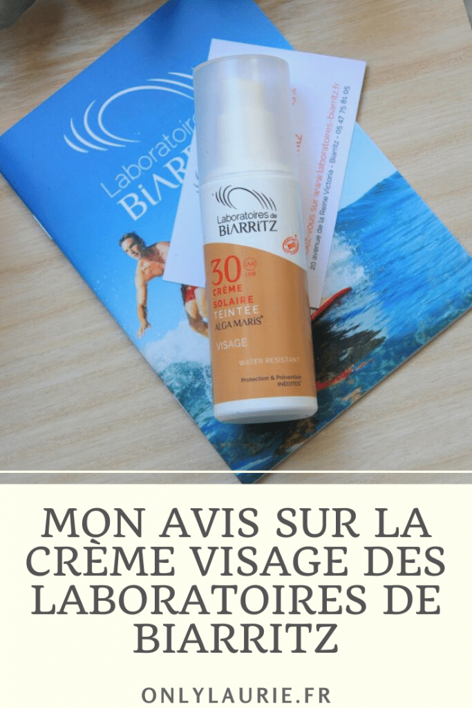 Mon avis sur la crème teintée bio SPF 30 des Laboratoires de Biarritz. Une crème solaire pour le visage avec des filtres naturels. 