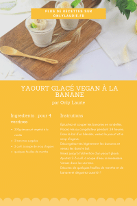 fiche recette de yaourt glacé vegan à la banane.